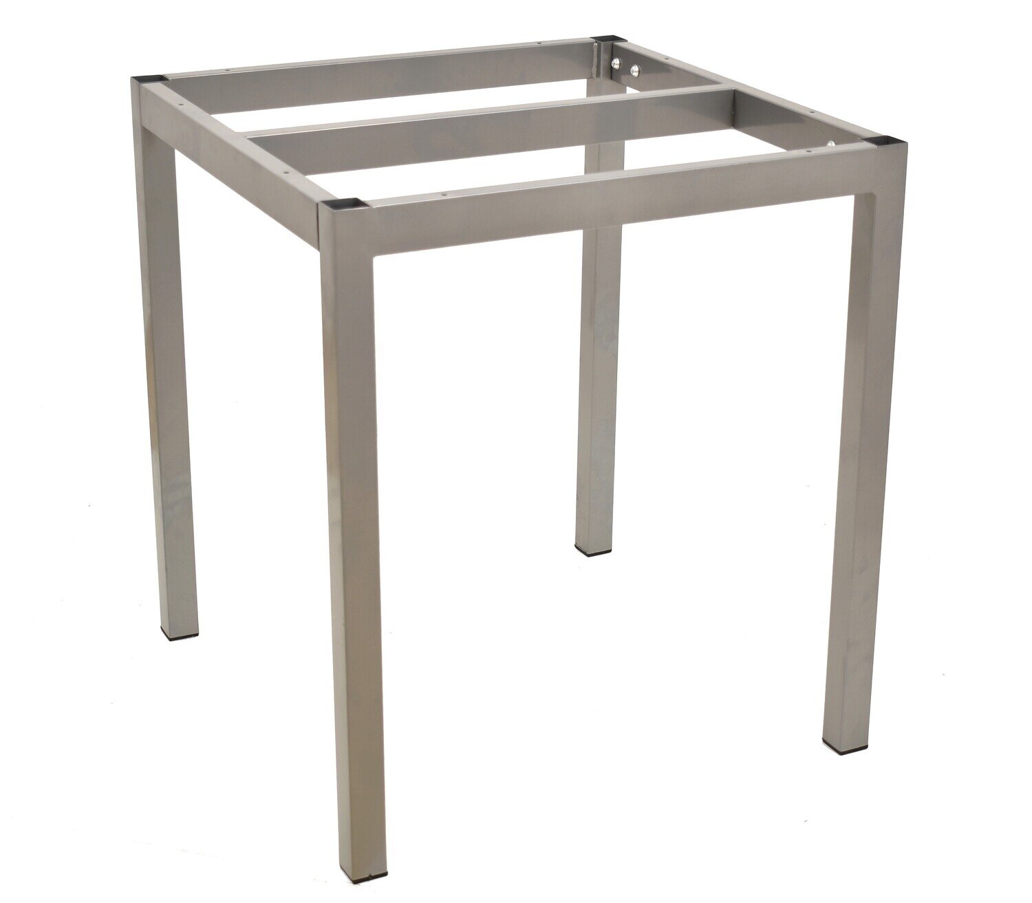 Base de mesa LIRIO, metal, gris plata, 65 x 65 cms, altura 72 cms, para tableros de 70 x 70 cms