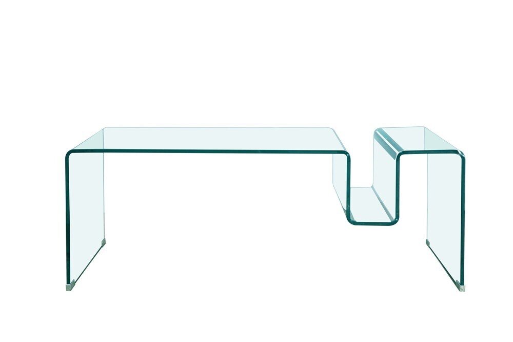 Mesa HARBOR, baja, cristal curvado, 120x60 cms