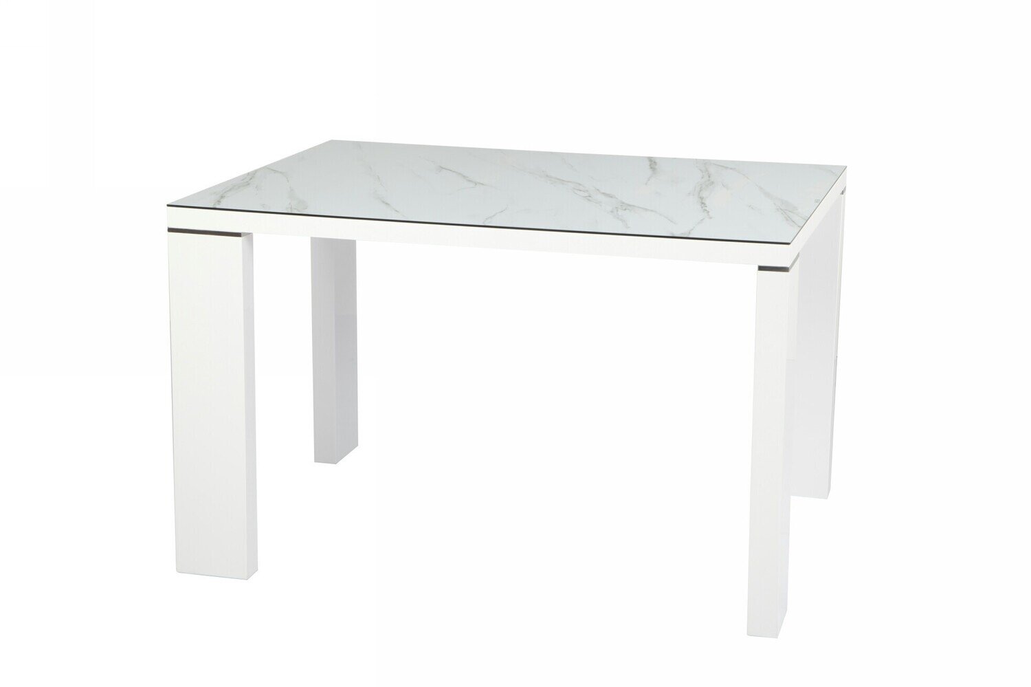 Mesa ROYAL, lacada blanca, cristal ceramico, 120 x 90 cms