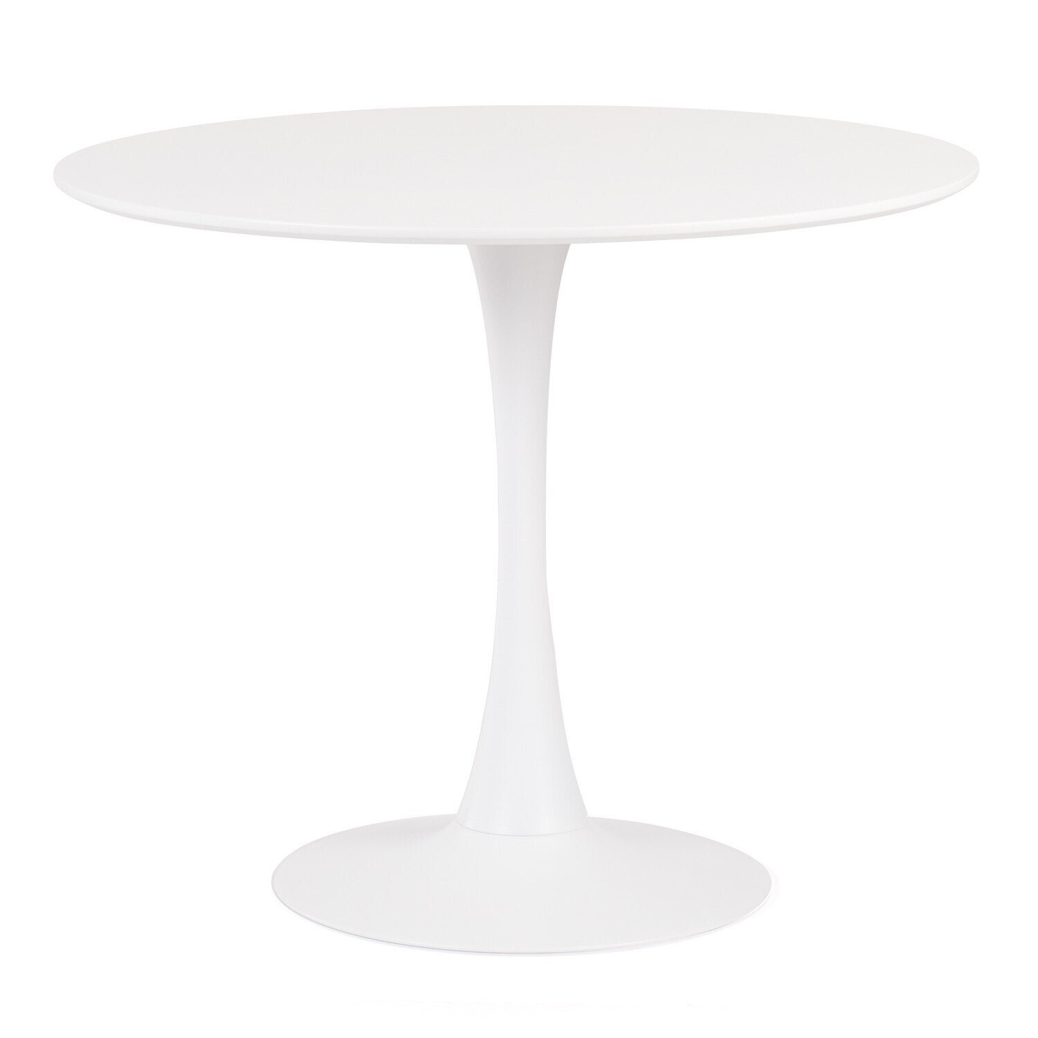 Mesa TUL (TO), base de metal, tapa lacada blanca, 90 cms de di�metro