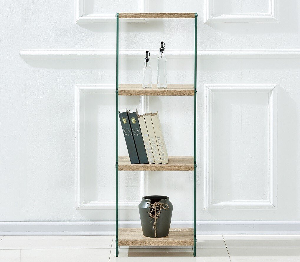 Estanter�a OSIRIS, madera, cristal templado, 40x30x125 cms