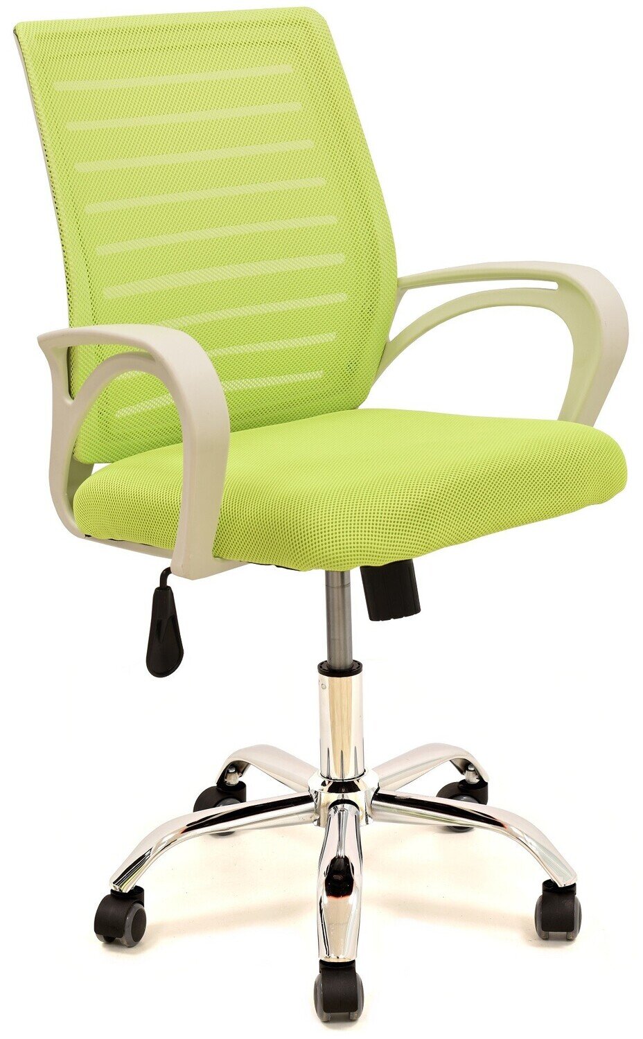 Sill�n de oficina SUNSET, blanco, gas, basculante, malla y tejido verde