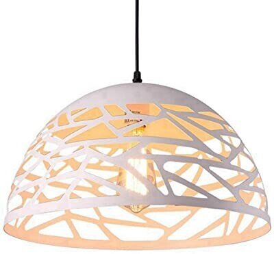 L�mpara ELNATH, colgante, metal, pantalla blanca