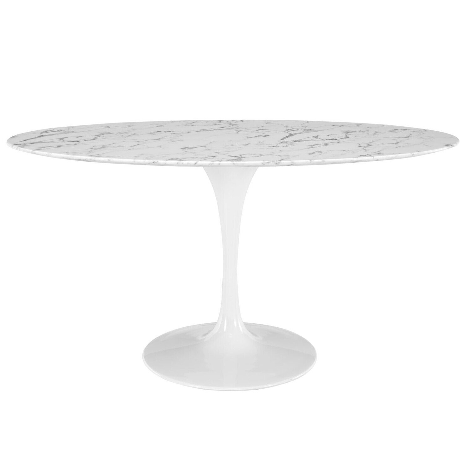 Mesa TUL, oval, fibra de vidrio, M�RMOL blanco 160 x 90 cms