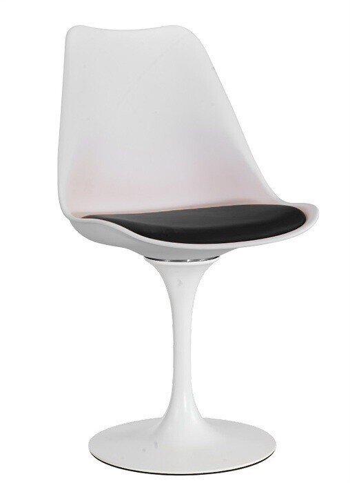 Silla TUL MT, metal, polipropileno blanco, coj�n negro