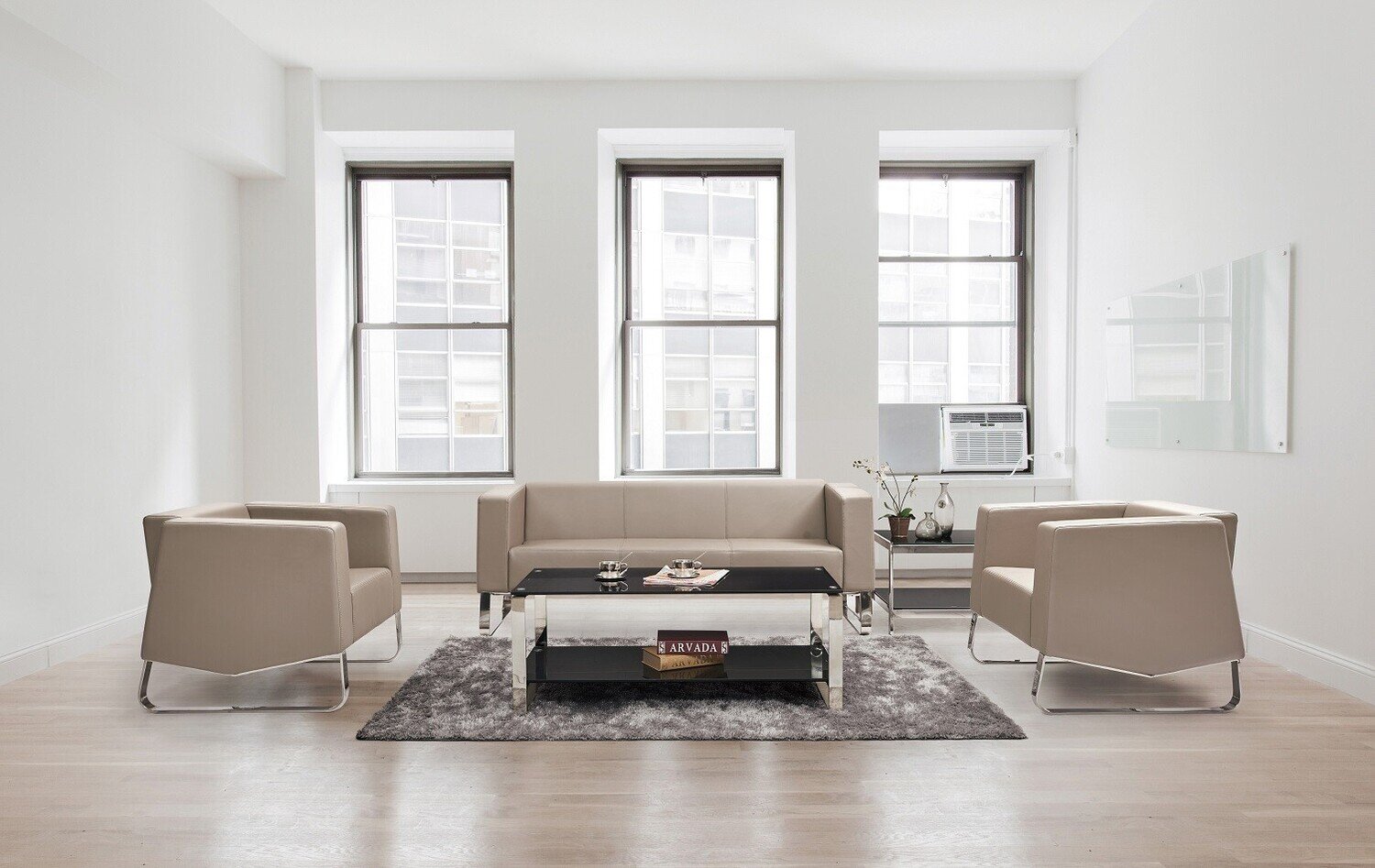 Sof� BACH, 2 plazas, piel regenerada beige Sof� BACH, 2 plazas, piel regenerada beige