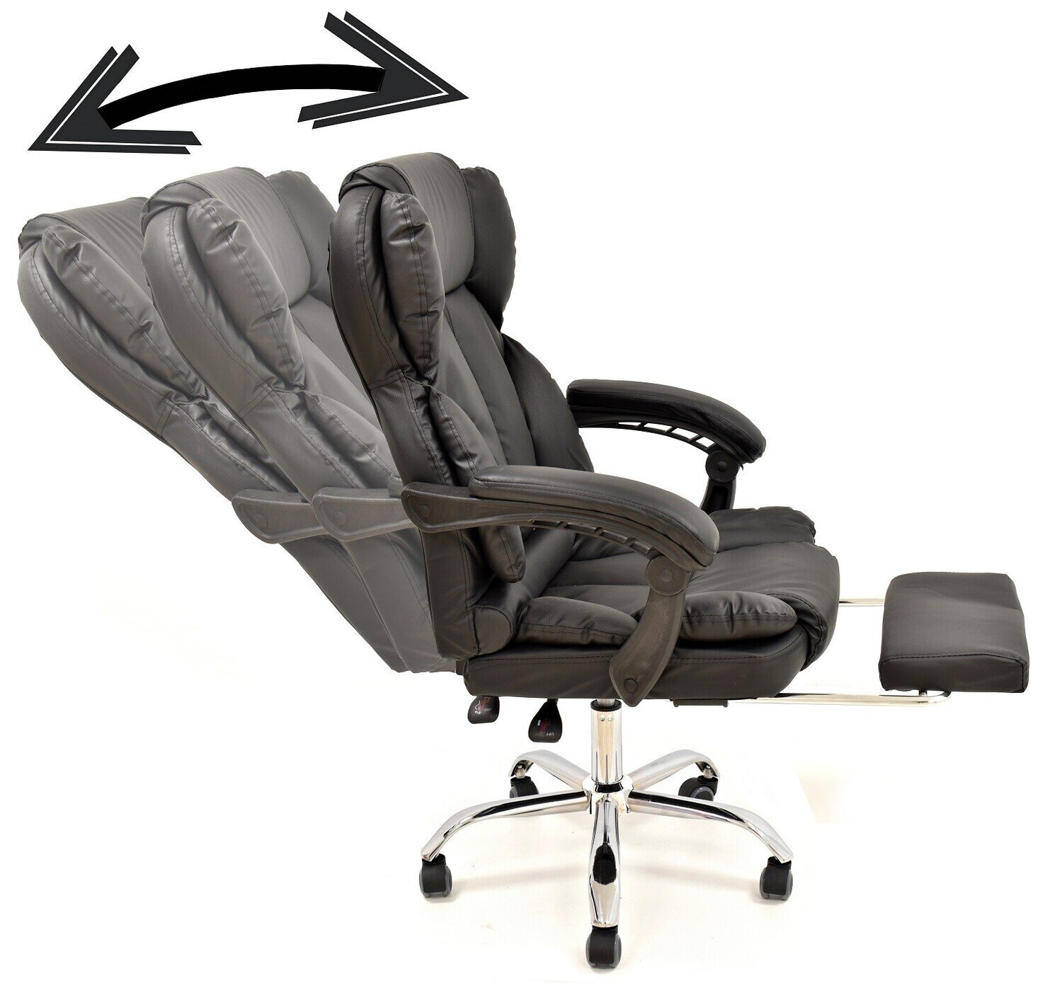 Sill�n de oficina SINTRA, alto, gas, sincro, similpiel negra