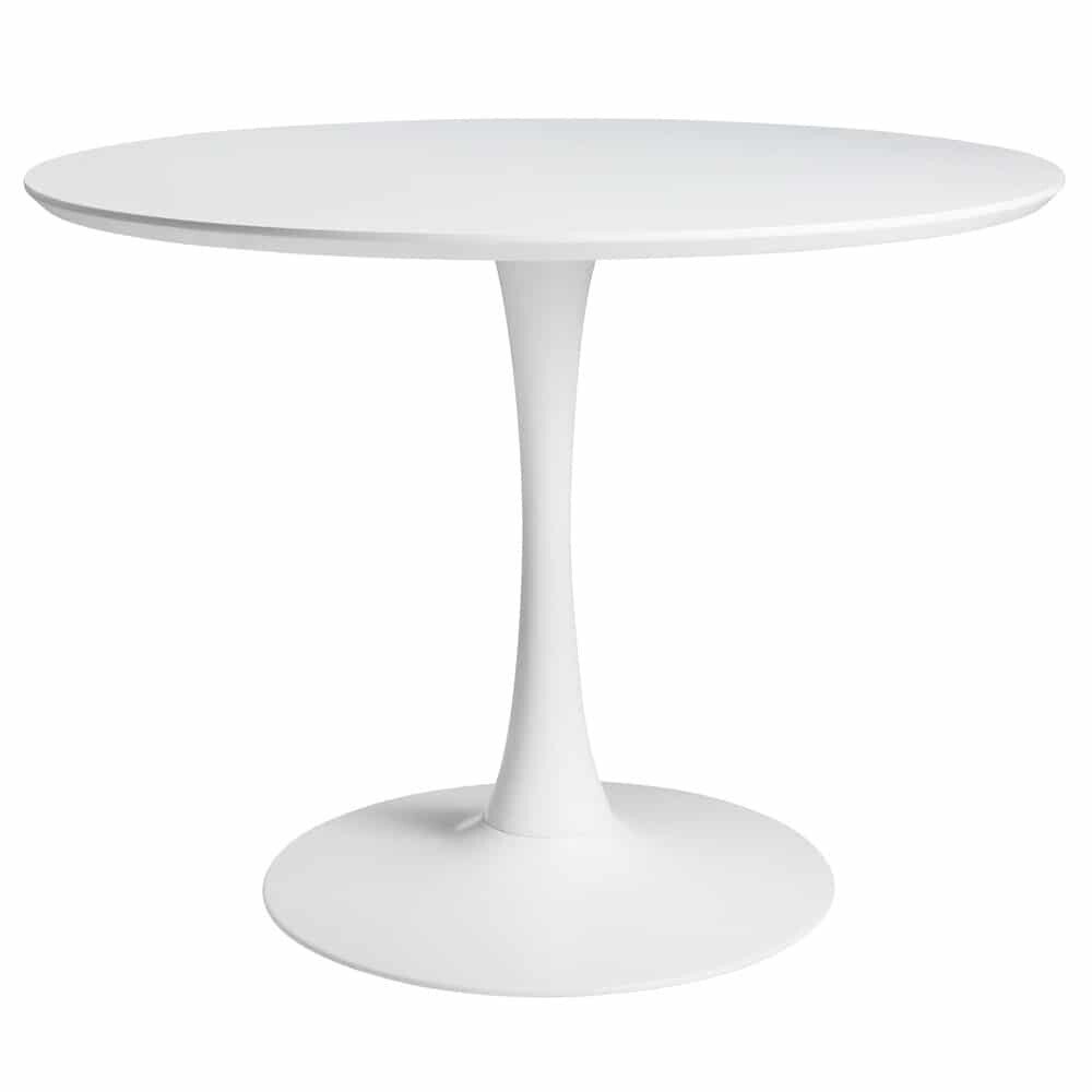 Mesa TUL (TO), base de metal, tapa lacada blanca, 120 cms de di�metro