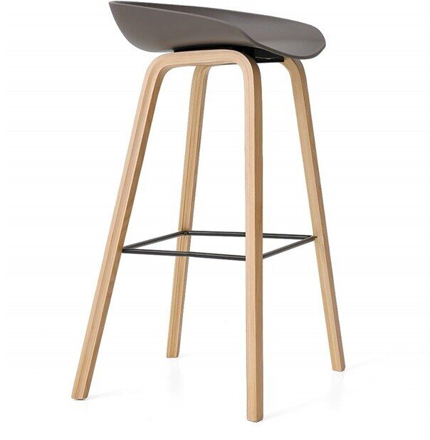 Taburete DANTE NEW, metal, polipropileno gris oscuro