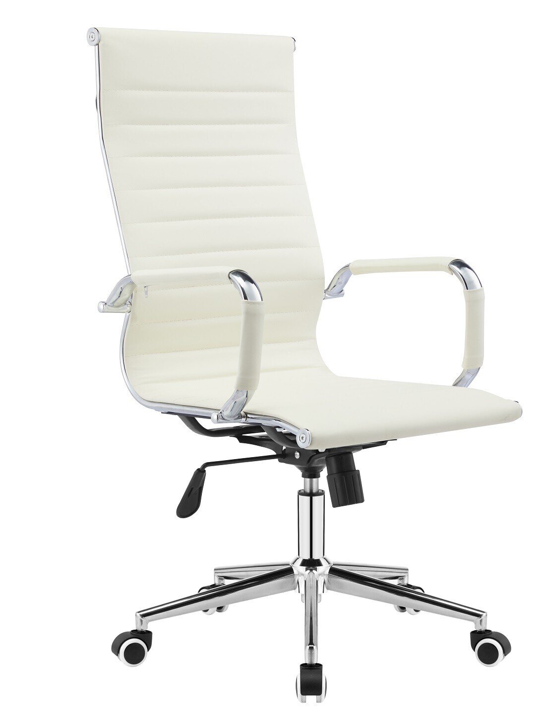 Sill�n de oficina VARSOVIA, alto, gas, basculante, similpiel crema
