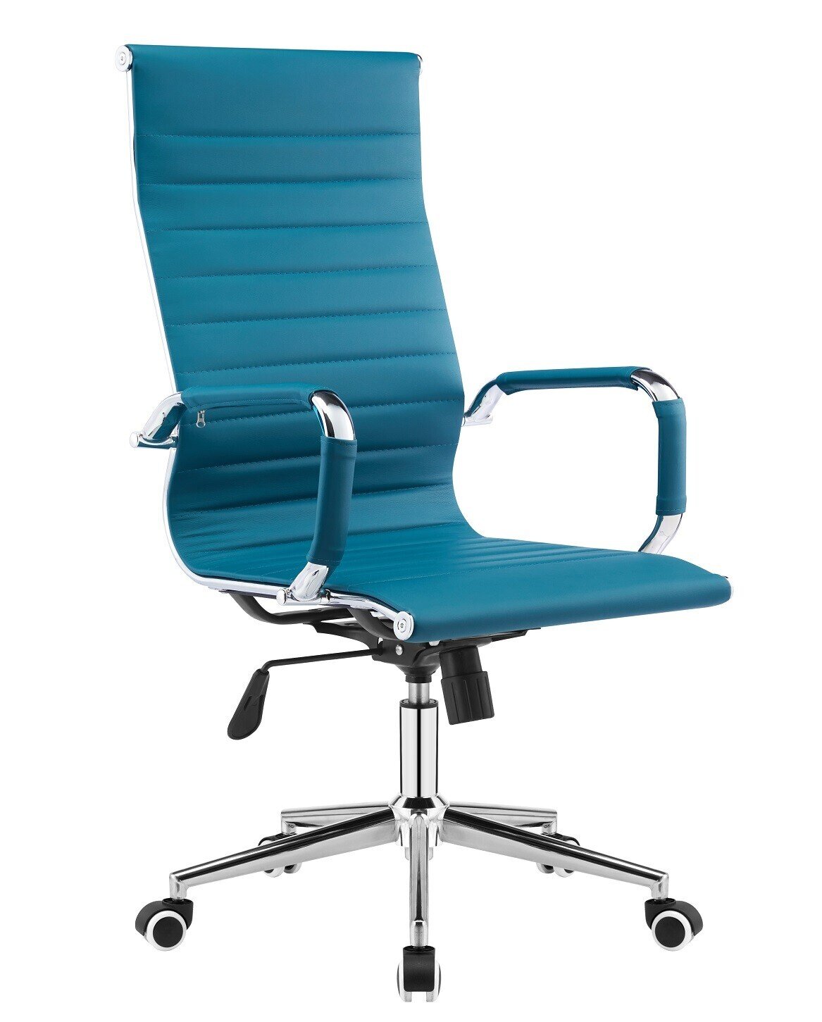 Sill�n de oficina VARSOVIA, alto, gas, basculante, similpiel turquesa