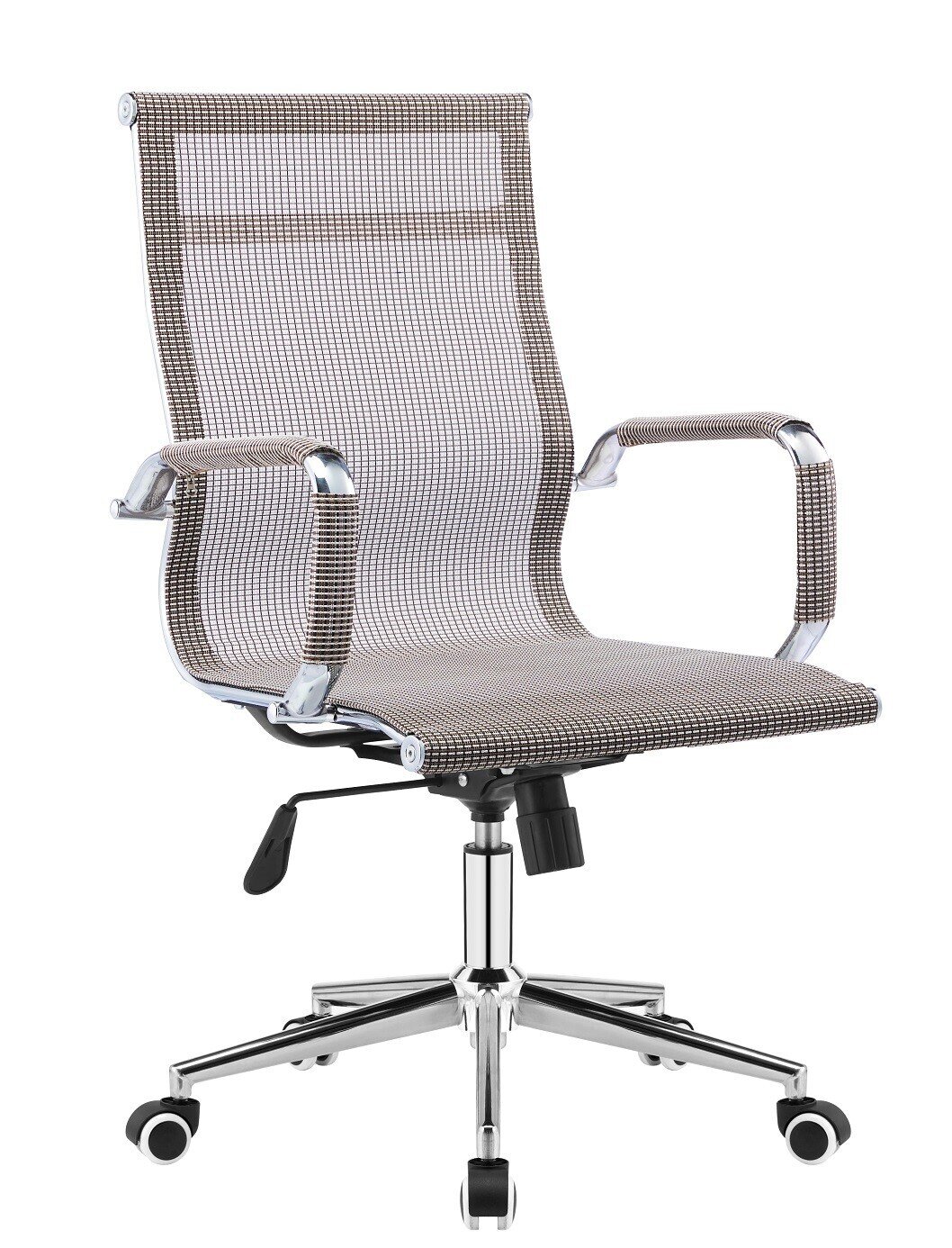 Sill�n de oficina PRAGA, giratorio, gas, basculante, malla MARR�N