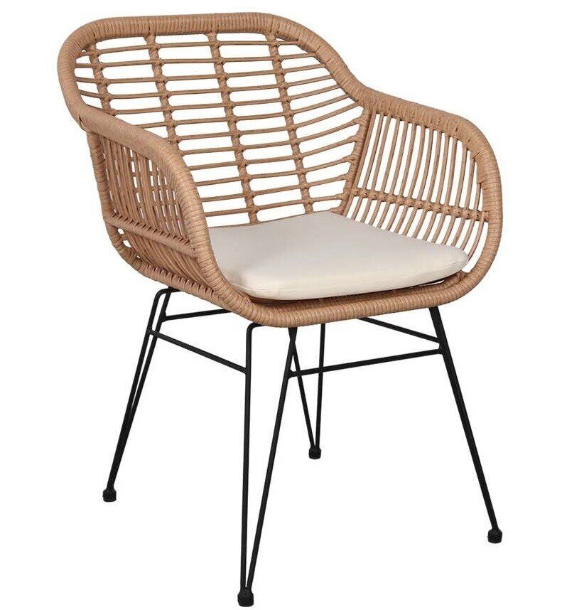 Sill�n YAKARTA, metal, coj�n, Rat�n beige