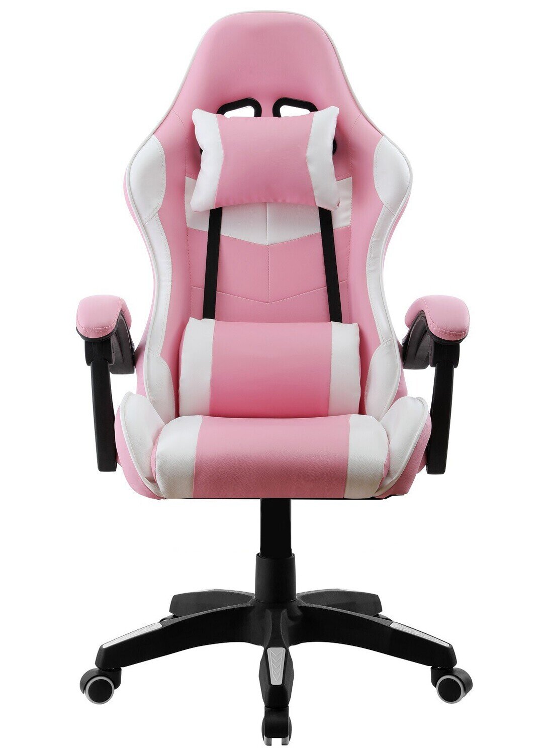 Sill�n de oficina SAKHIR, racing, similpiel blanca y rosa