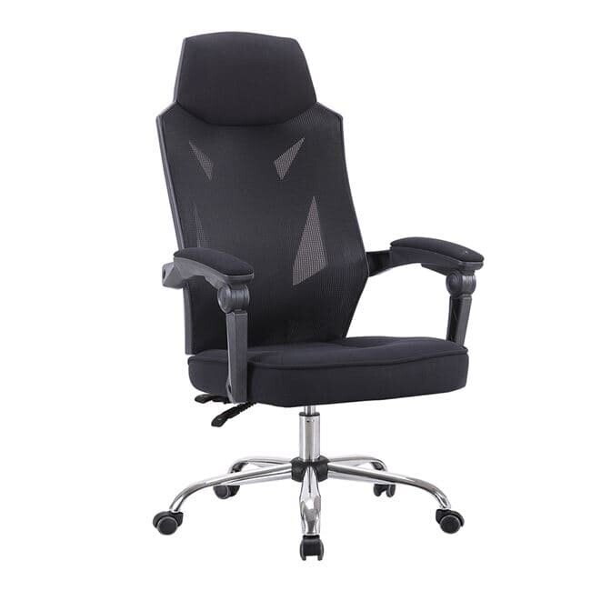 Sill�n de oficina GRAZ, negro, alto, gas, sincro, malla y tejido negro