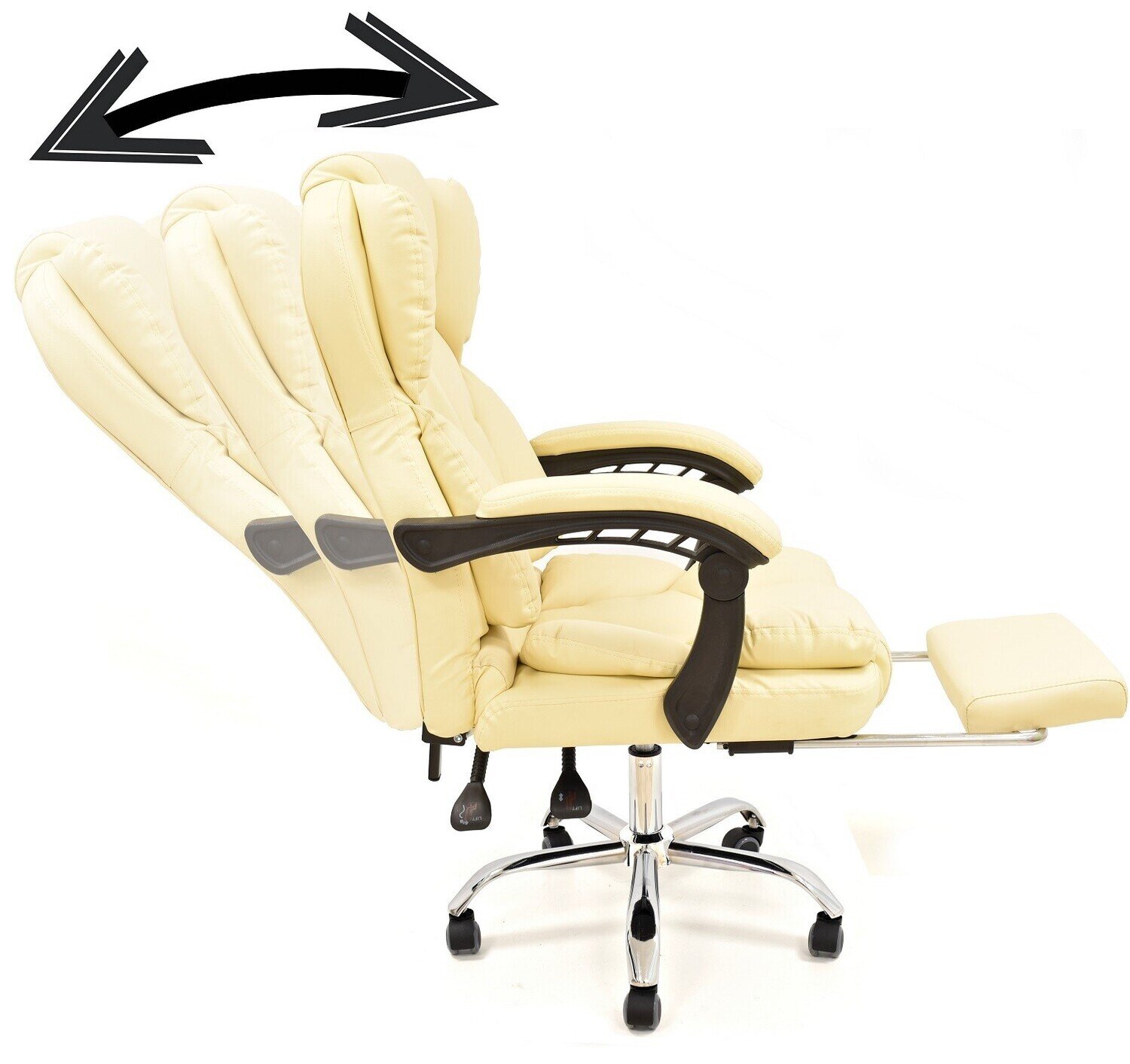 Sill�n de oficina SINTRA, alto, gas, sincro, similpiel beige