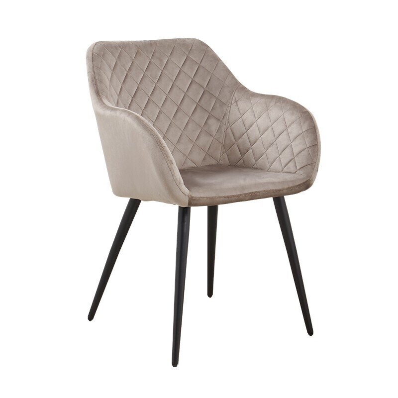 Sill�n ROLANDO, metal, tapizado velvet 13 MARR�N claro