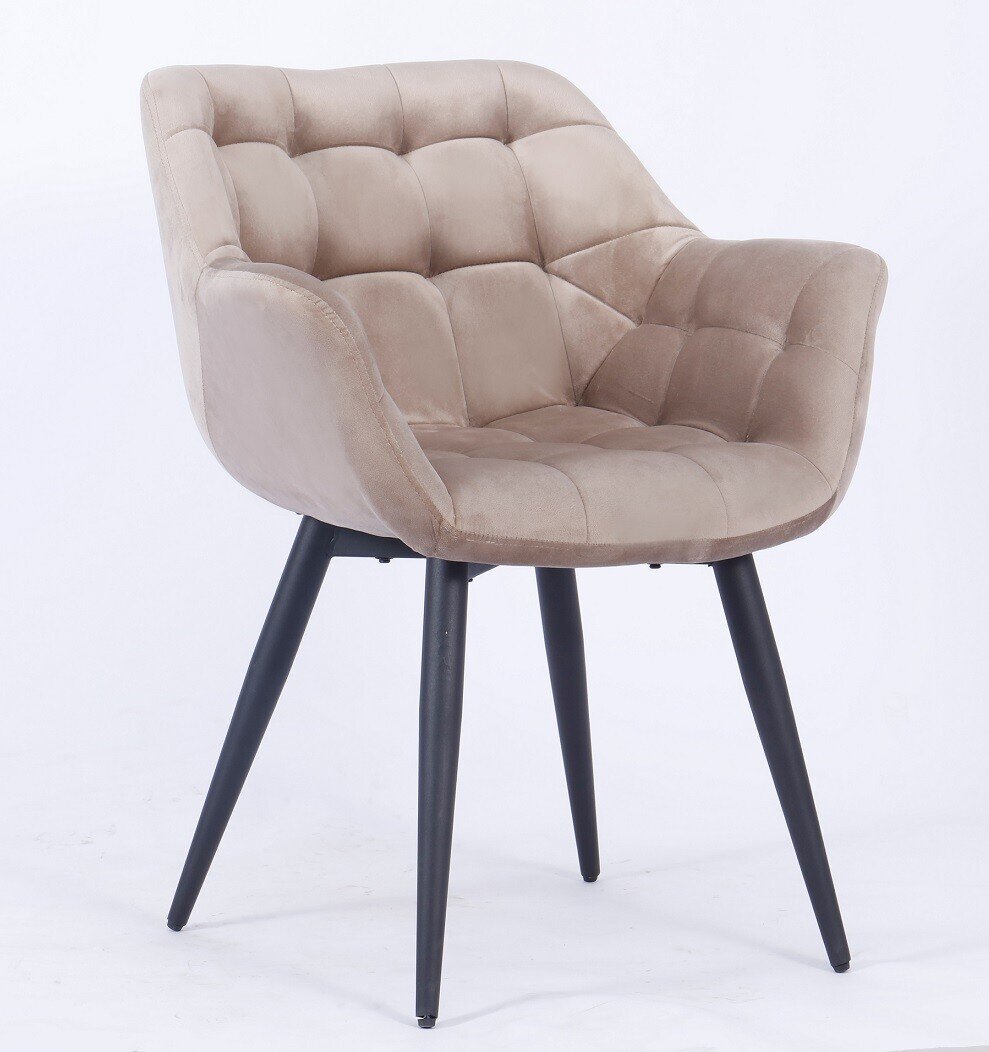 Sill�n FABIO, metal, tapizado velvet 8 MARR�N vis�n