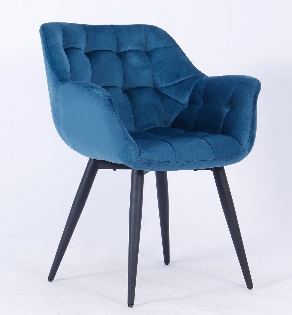 Sill�n FABIO, metal, tapizado velvet 62 turquesa dark