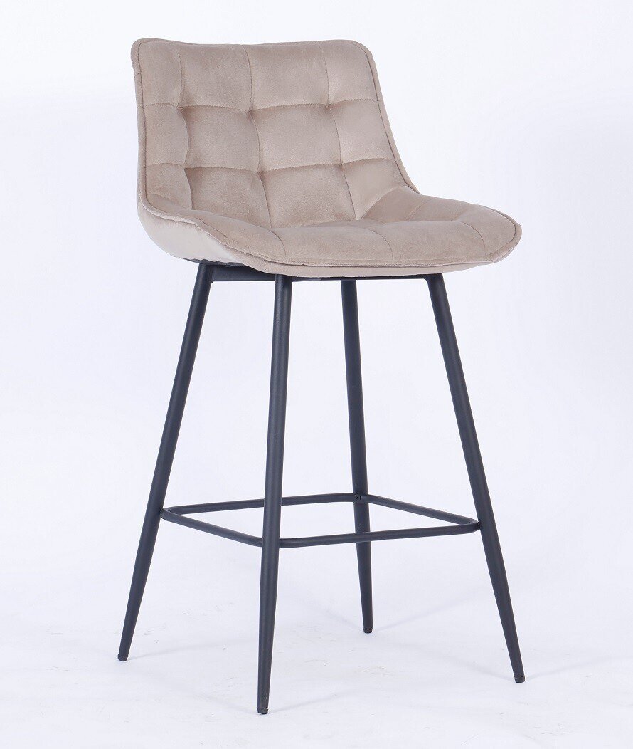 Taburete FABIO, metal, tapizado velvet 8 MARR�N vis�n