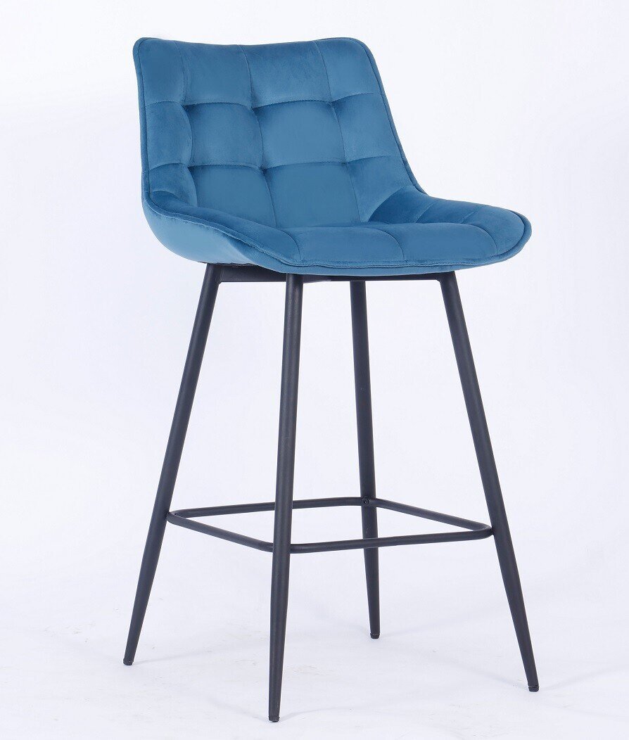 Taburete FABIO, metal, tapizado velvet 62 turquesa dark