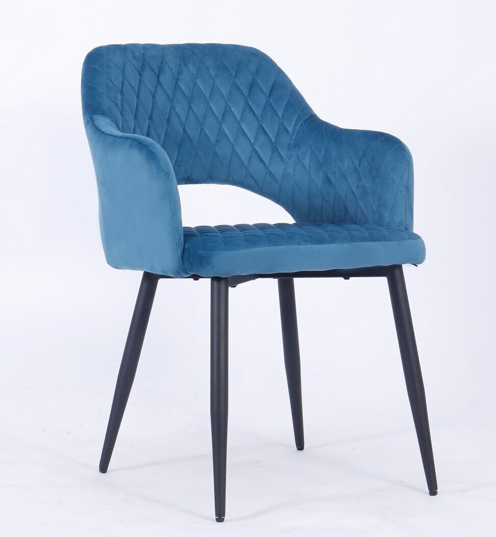 Sill�n HONORIO, metal, tapizado velvet 62 turquesa dark