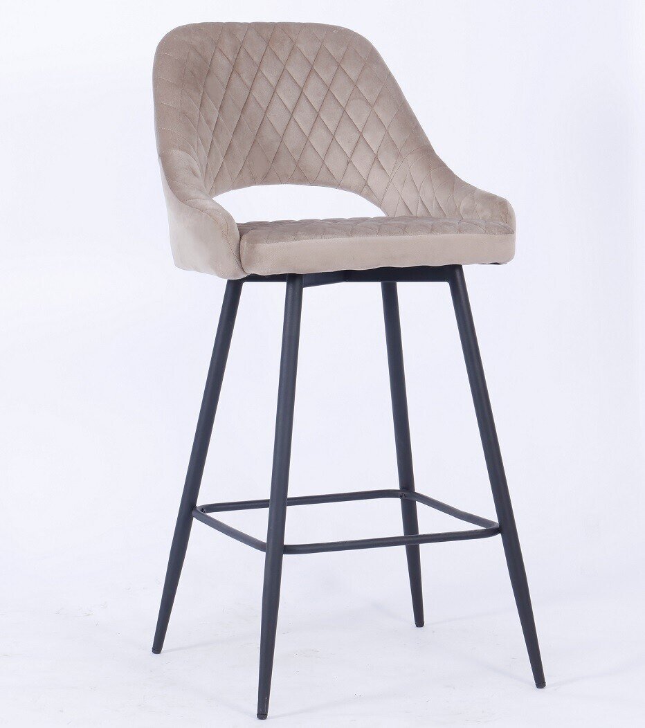 Taburete HONORIO, metal, tapizado velvet 19 MARR�N vis�n