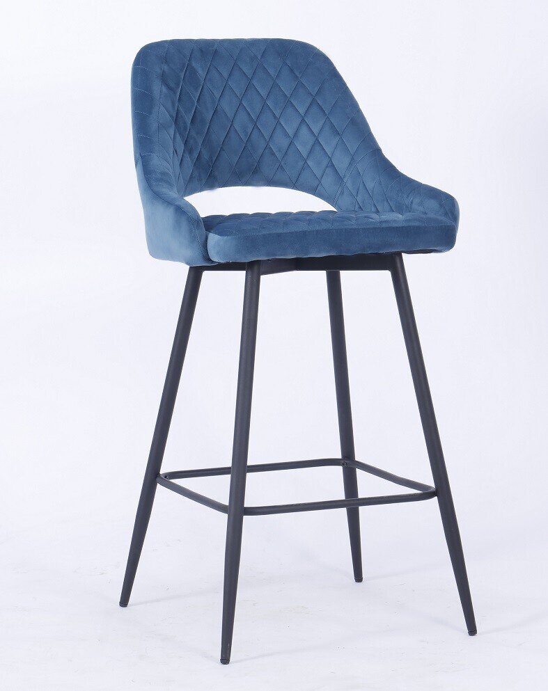 Taburete HONORIO, metal, tapizado velvet 62 turquesa dark