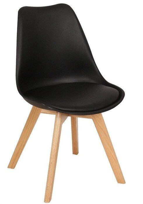 Silla TORRE 4P ( SU ), madera, polipropileno y coj�n negro