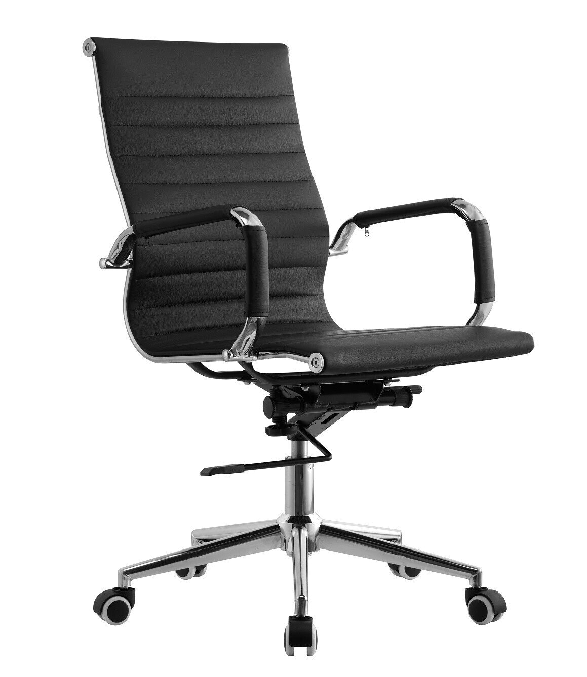 Sill�n de oficina KIEV, giratorio, gas, basculante profundo, similpiel negra