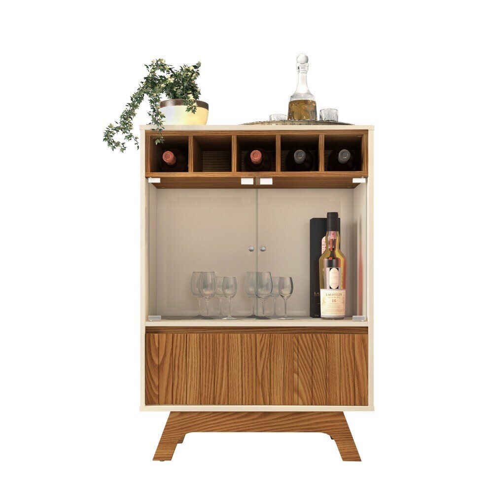 Vitrina BREST, cristal, madera, roble - blanco roto Vitrina BREST, cristal, madera, roble - blanco roto