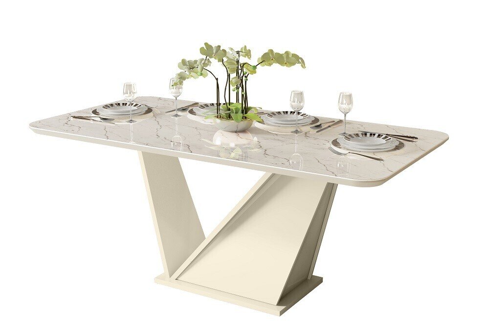 Mesa FREDA M, madera, blanco roto y M�RMOL, 180x90 cms Mesa FREDA M, madera, blanco roto y M�RMOL, 180x90 cms