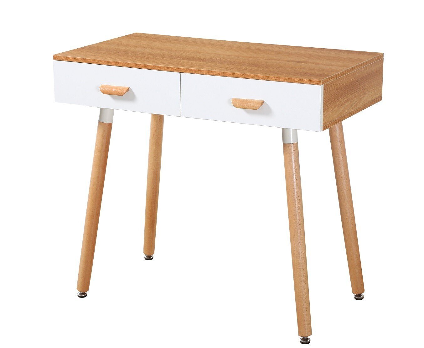 Mesa de estudio ARETHA, haya, cajones blancos, 90 x 50 cms