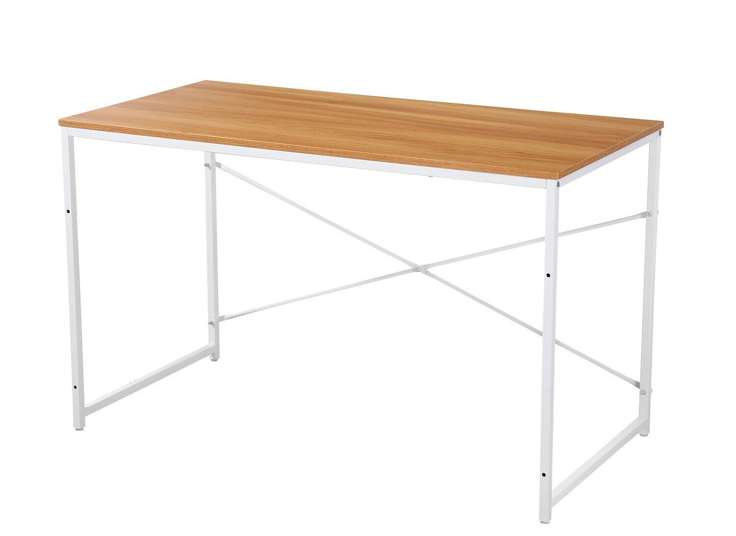 Mesa de estudio DARIO, metal, blanca y haya, 120 x 60 cms