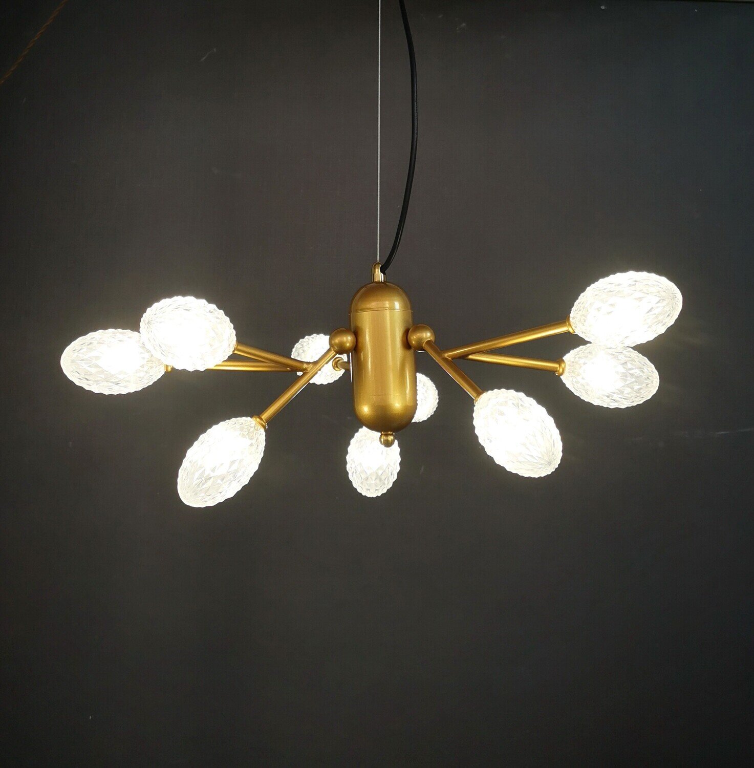 L�mpara URANO, colgante, metal, acr�lica, 9 luces