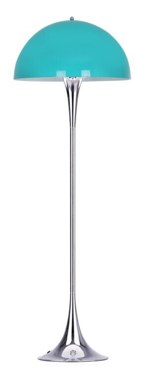 L�mpara VEYPA, de pie, metal, cromada, turquesa