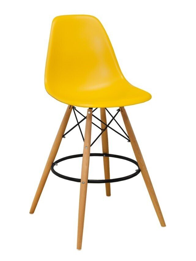 Taburete TOWER, madera, carcasa amarilla