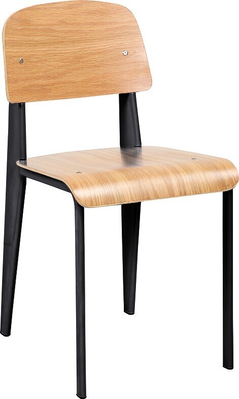 Silla JP NEW, metal negro, laminado natural