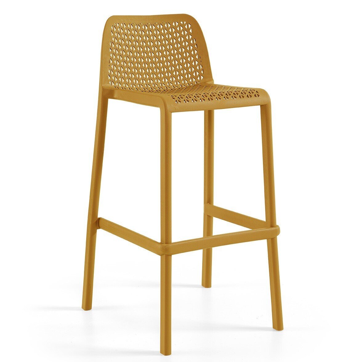 Taburete BILL, apilable, polipropileno mostaza