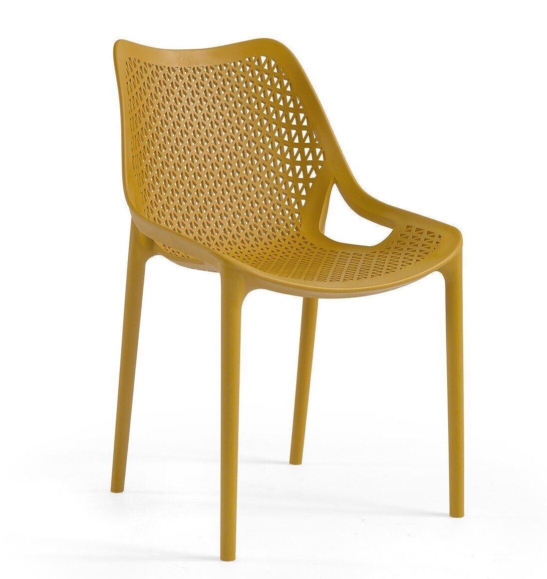 Silla BILL, apilable,  polipropileno mostaza*