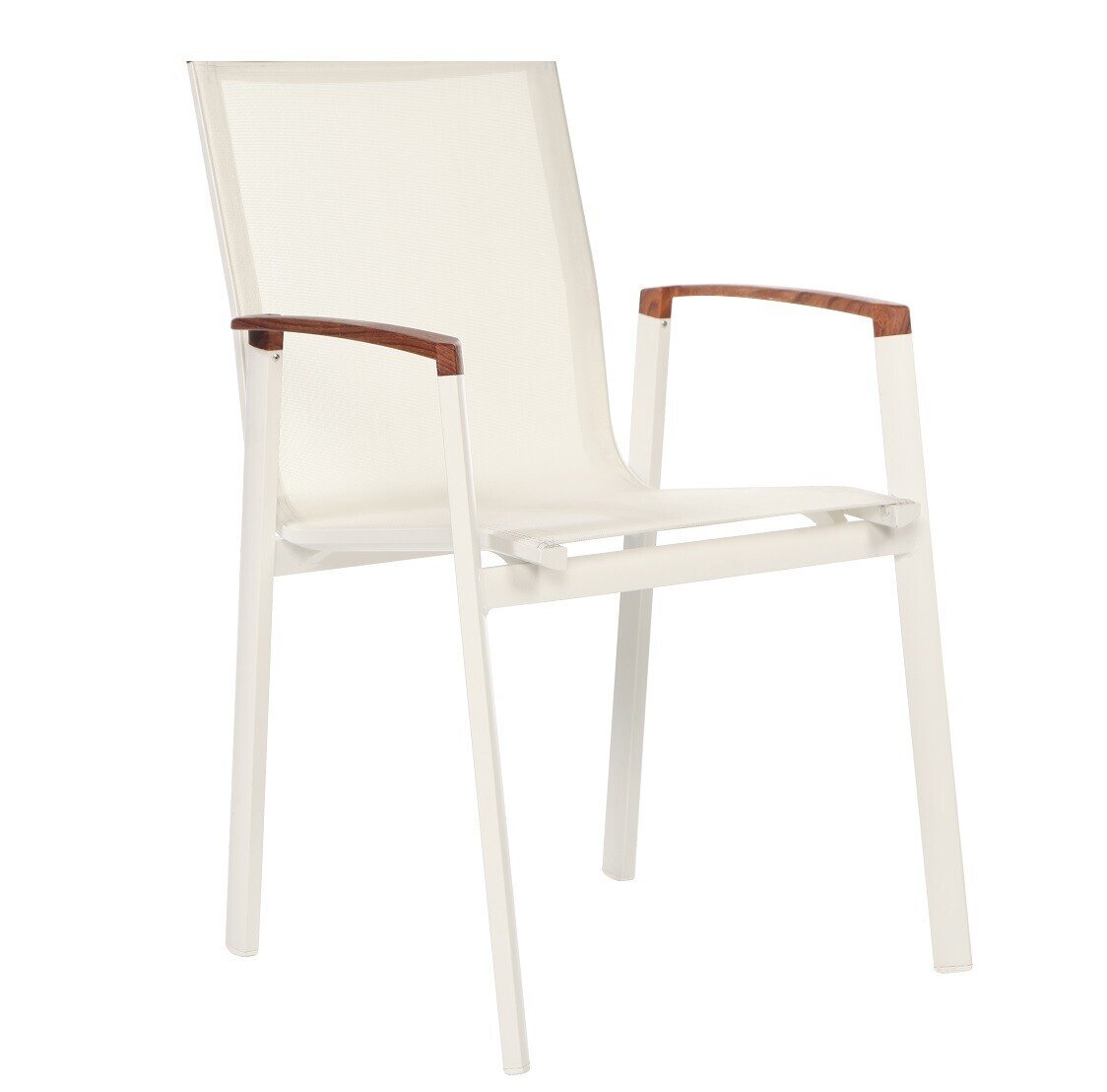 Sill�n ROSAURO, apilable, aluminio, textilene blanco