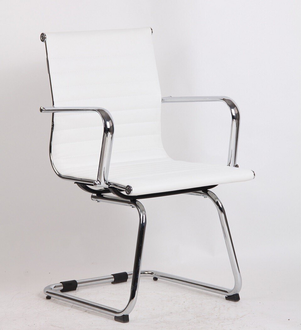 Sill�n de oficina ALABAMA NEW, fijo, similpiel blanca