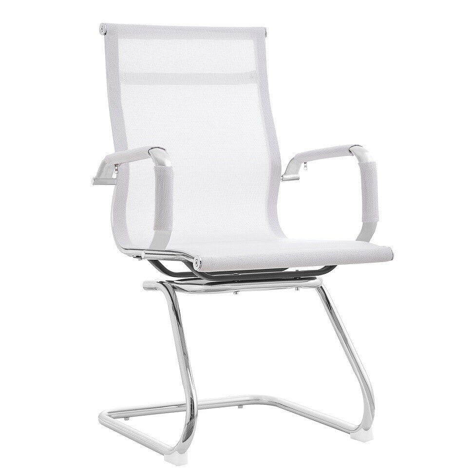 Sill�n de oficina ODESA, fijo, cromado, malla blanca