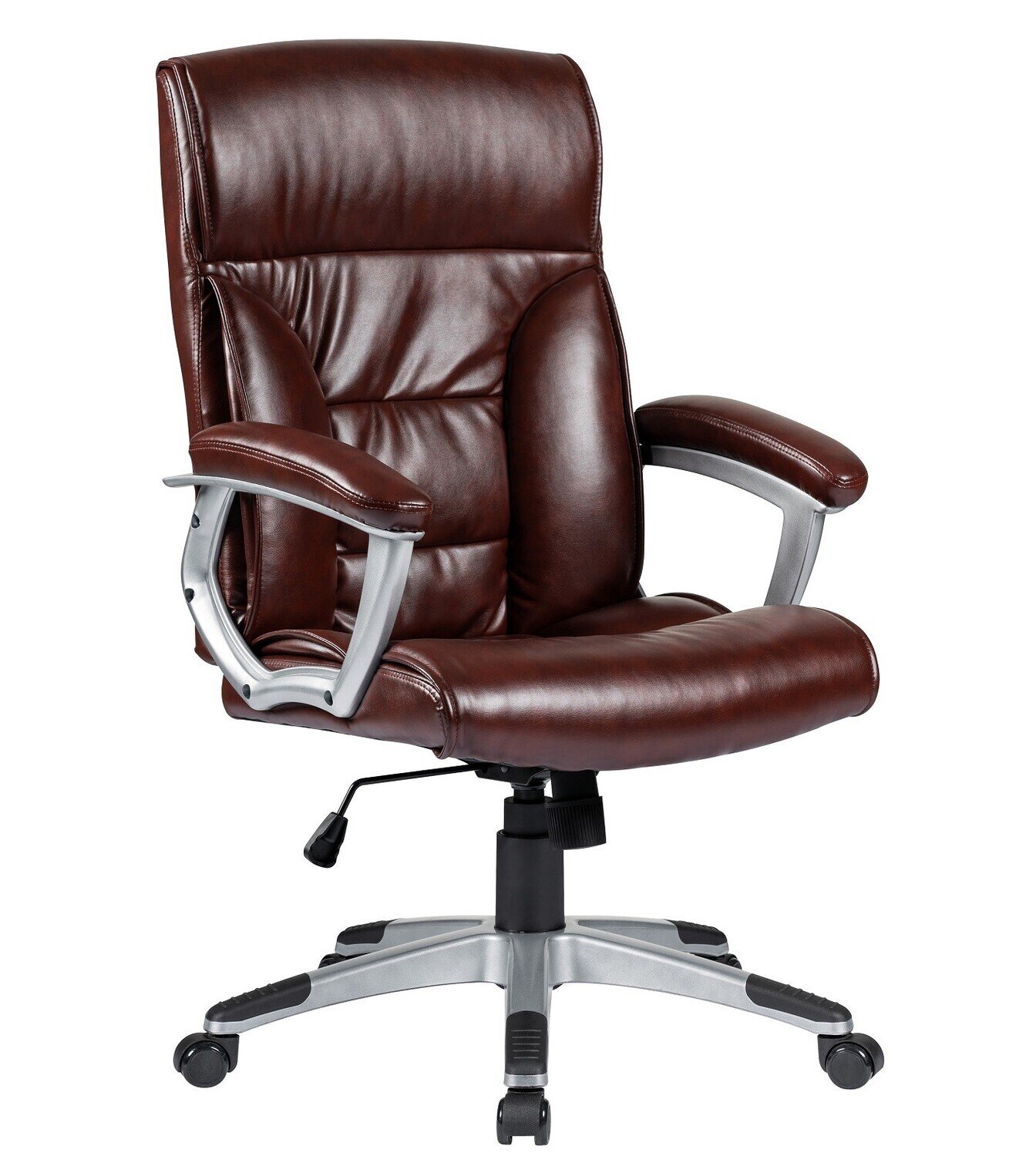 Sill�n de oficina ROTERDAM, alto, gas, basculante, similpiel MARR�N