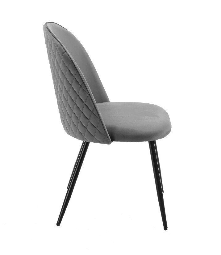 Silla MAGDA, metal, tapizado velvet gris