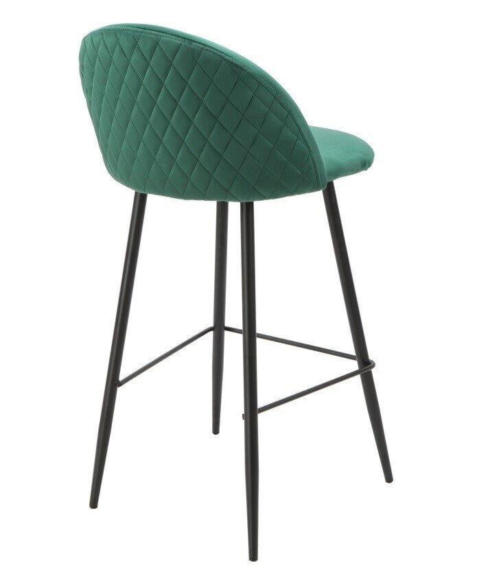 Taburete MAGDA, metal, tapizado velvet verde