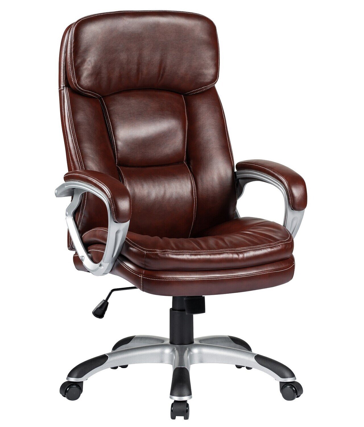 Sill�n de oficina MADRID, alto, gas, basculante, similpiel MARR�N