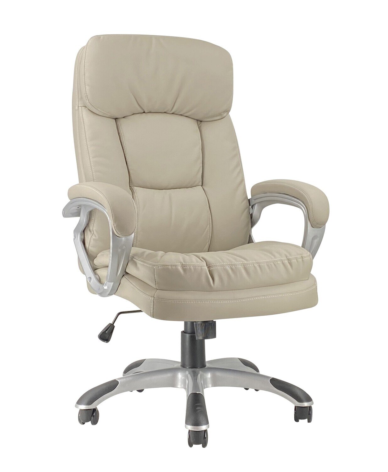 Sill�n de oficina MADRID, alto, gas, basculante, similpiel gris claro