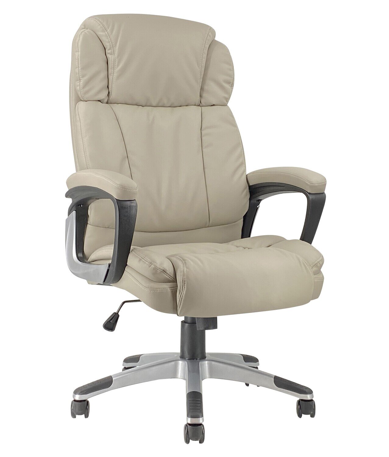 Sill�n de oficina C�RDOBA, alto, gas, basculante, similpiel gris claro