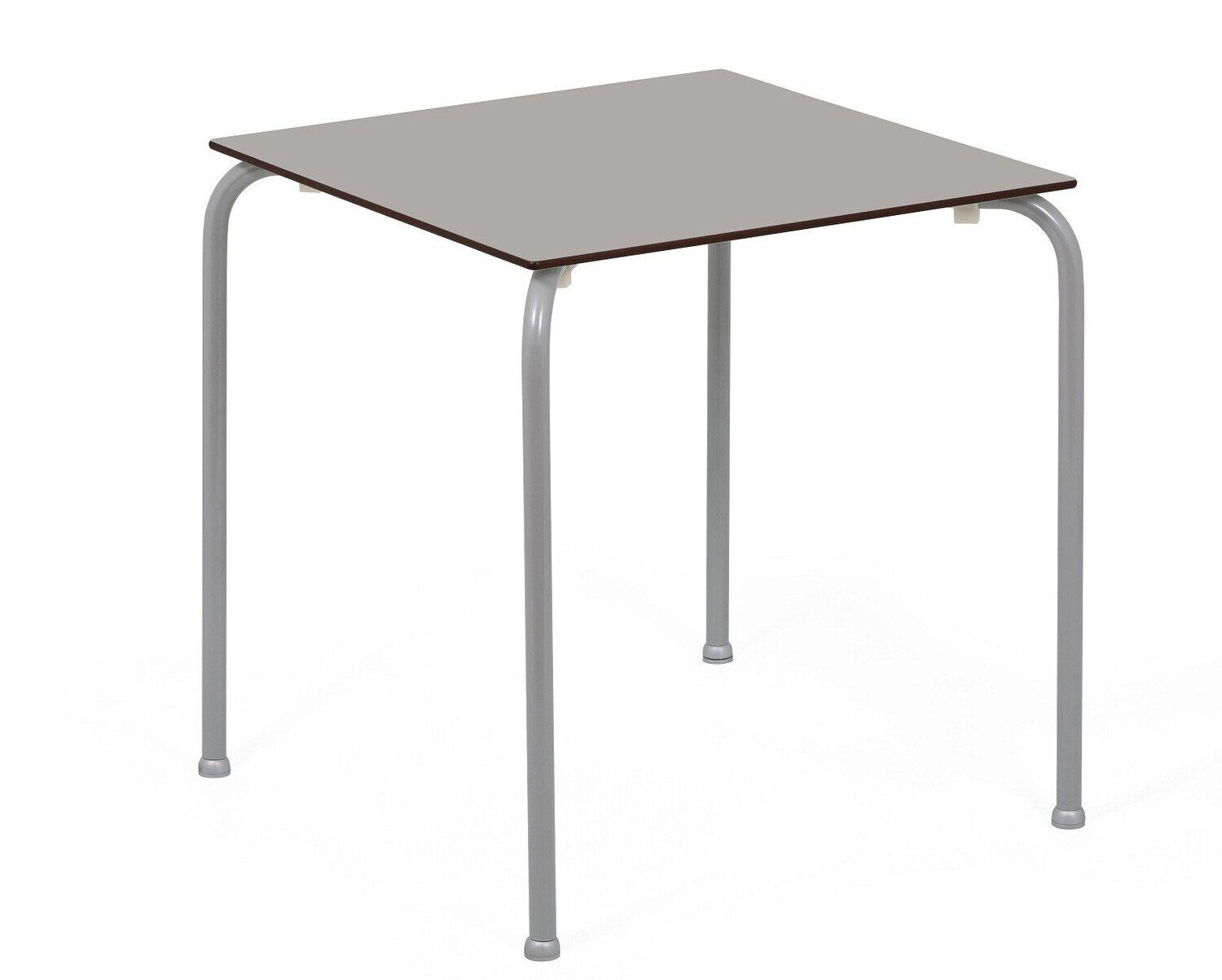 Mesa FERAY, apilable, epoxi plata, tablero fen�lico gris claro, 69 x 69 cms.